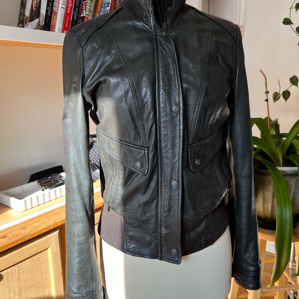 Cole Haan Dark Leather Women's Jacket